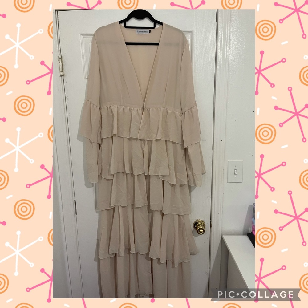 COPY - URBAN MODESTY Women's Cascading Ruffle Maxi Cardigan